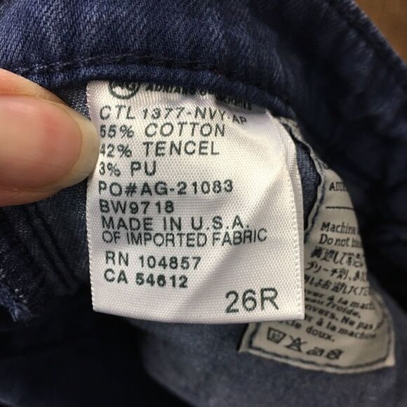 AG | Navy Stevie Ankle Slim Straight Leg Jeans 26 - Picture 5 of 5